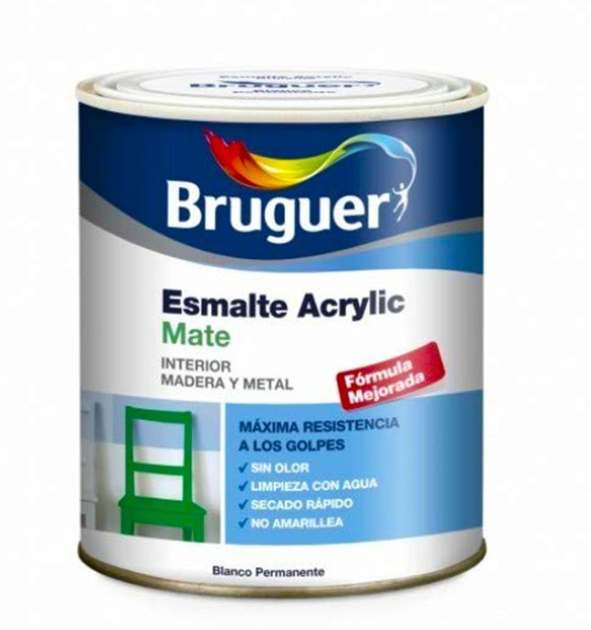 Esmalte Acrilico Satinado Blanco Bruguer Ml