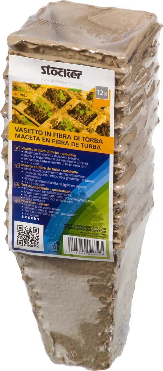 Macetas de Fibra de Turba Cuadradas Biodegradables — foto principal