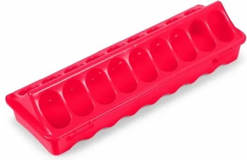 Comedero C/huecos 30cm Plastico Rojo — foto principal