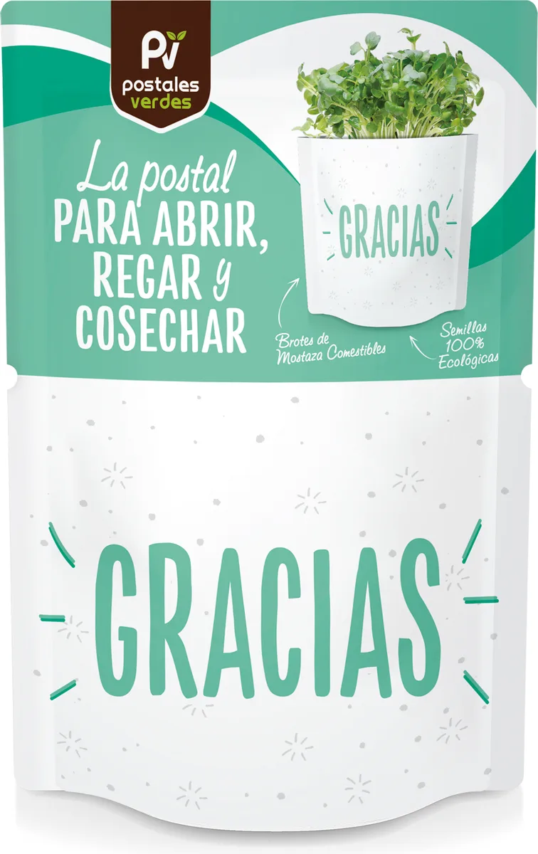 Postal Gracias -germinados Mostaza — foto principal