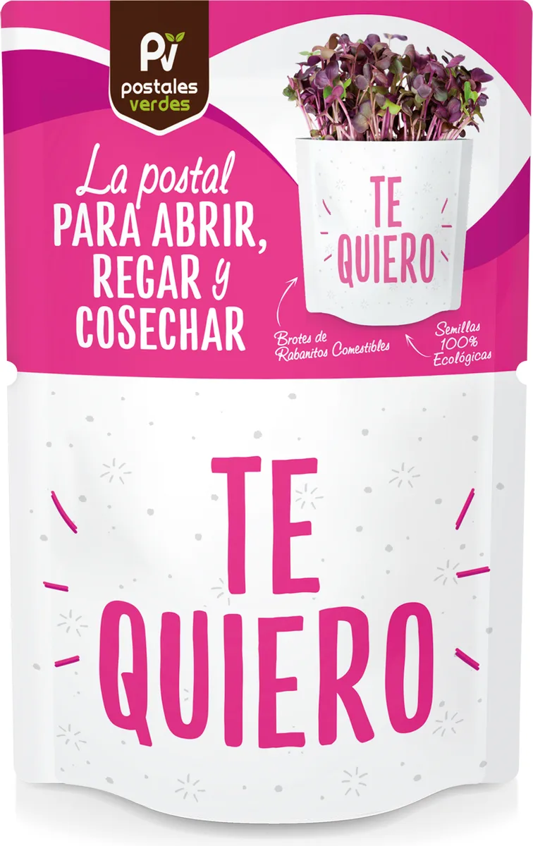 Postal Te Quiero -germinados Rabanitos — foto principal