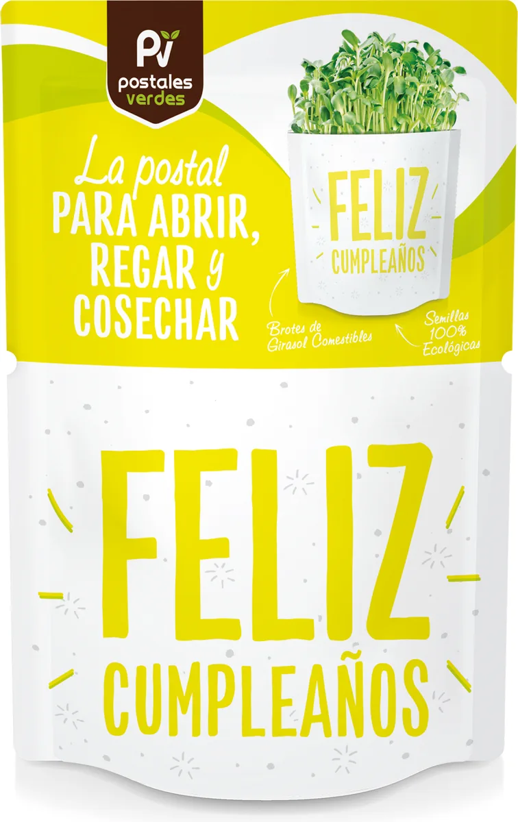 Postal Feliz Cumpleaños -germinados Girasol — foto principal