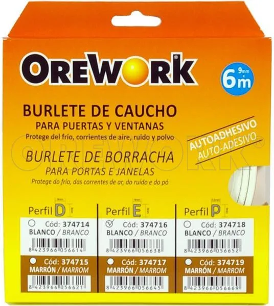 Burlete Caucho Orework 6x9 Blanco — foto principal