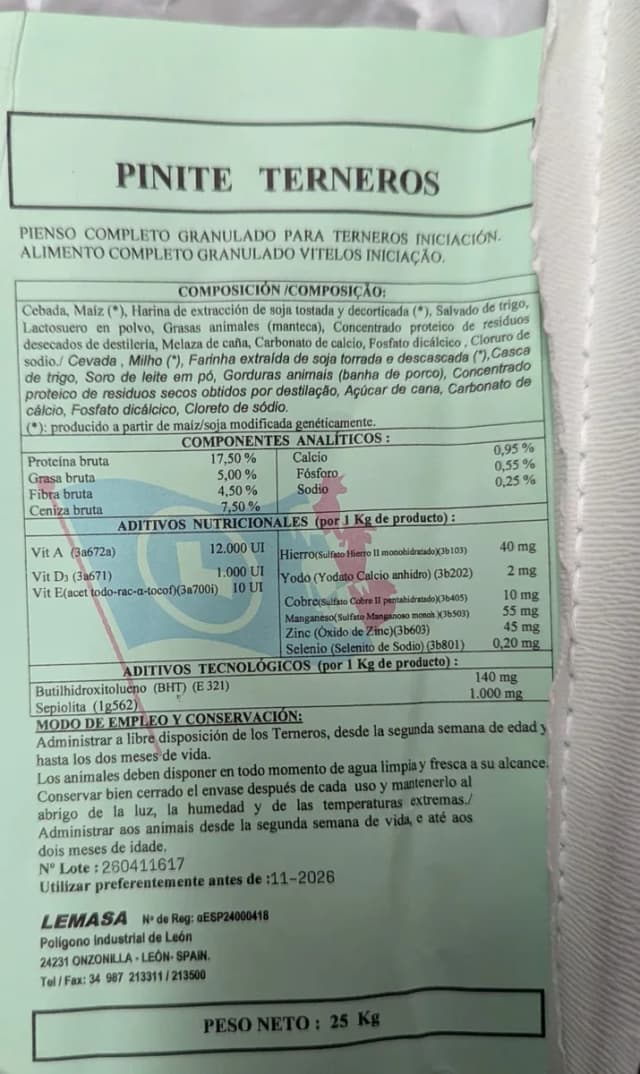Pinite Arranque Terneros 25 Kg — foto 2