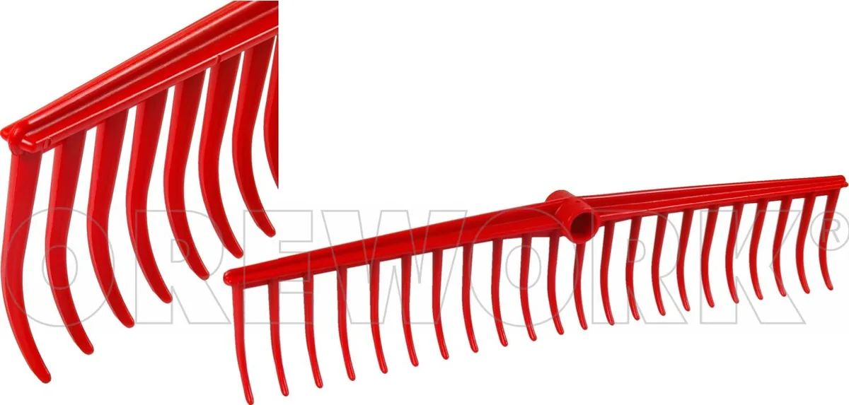 Rastrillo Plastico 22 Puas Curvo Rojo — foto principal