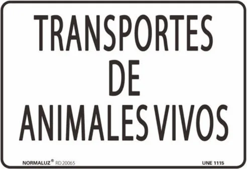 Señal Transporte Animales Vivos 300x400 mm — foto principal
