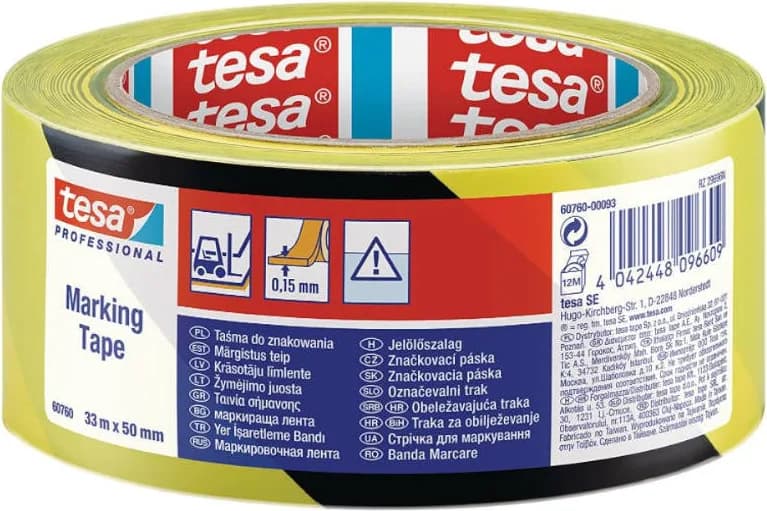 Cinta Señalizacion Tesa Negra Amarilla 50mm 33 Metros — foto principal