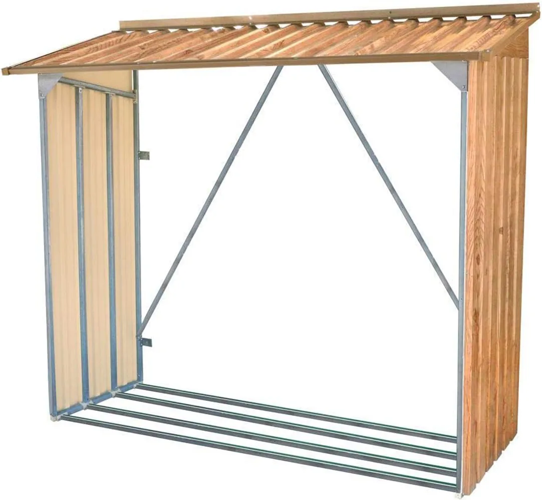Leñero Metalico Jardin Duramax Modelo Leñero Imitacion Madera — foto principal