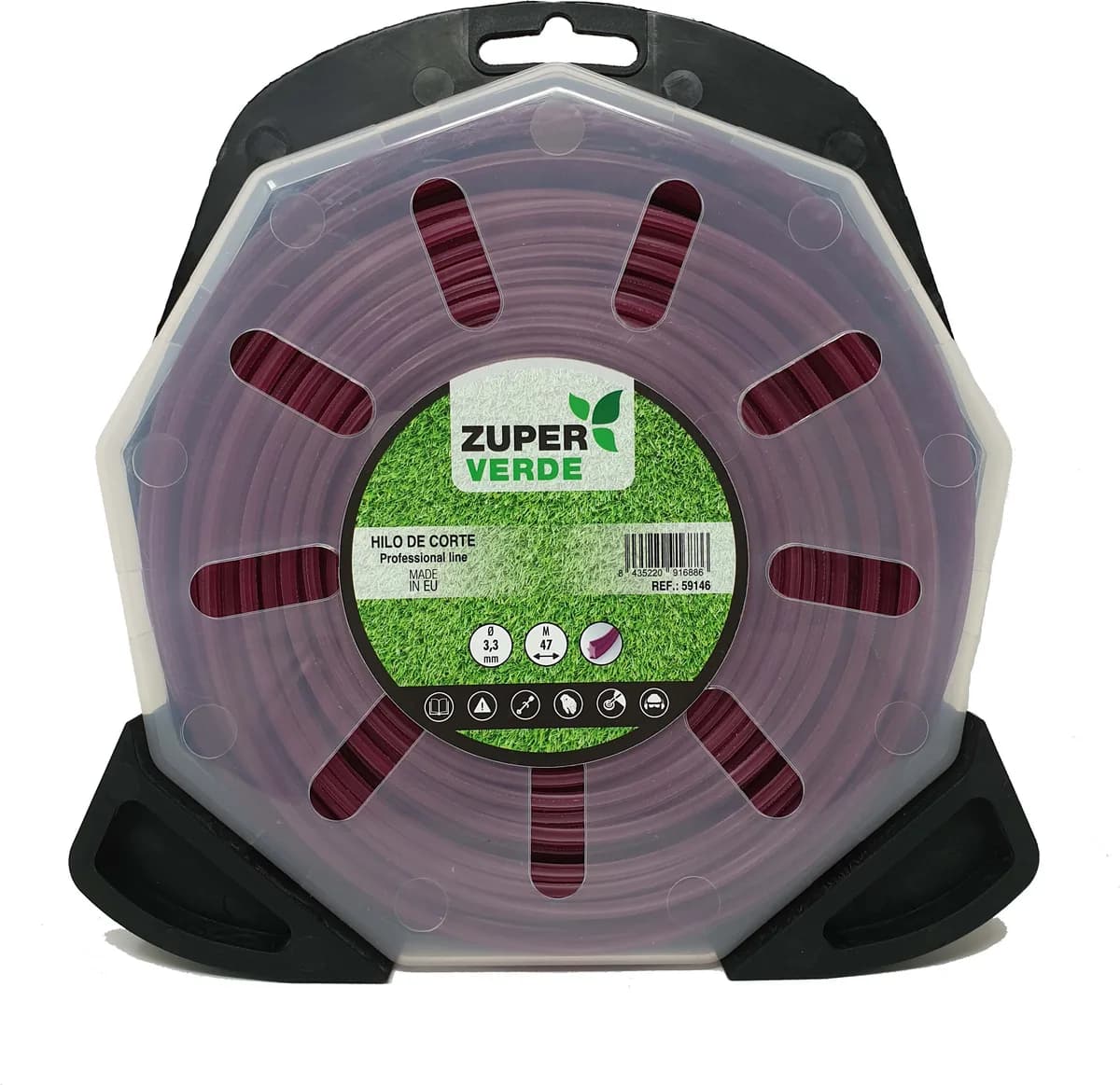 Hilo Desbrozadora Profesional Zuperverde Nylon Estrella 3.3mmx47m Granate — foto principal