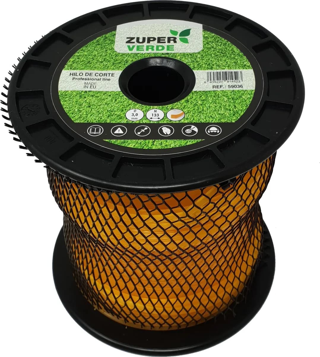 Hilo Desbrozadora Profesional Zuperverde Nylon Cuadrado 3mmx133m Amarillo — foto principal
