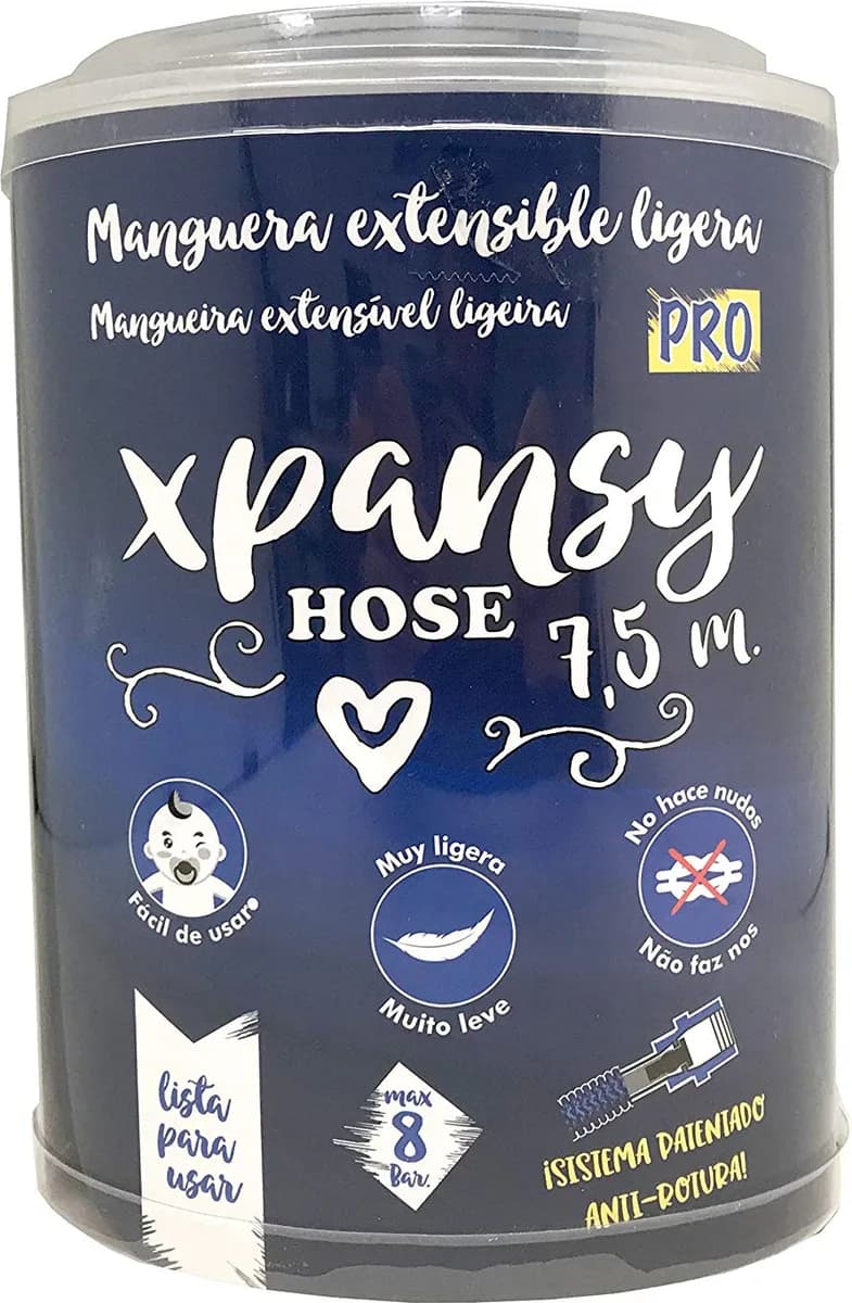 Xpansy Pro - Manguera Extensible de 7,5 Metros, Se Amplía de 2,5 a 7,5 metros con la Presión del Agua, Azul — foto principal