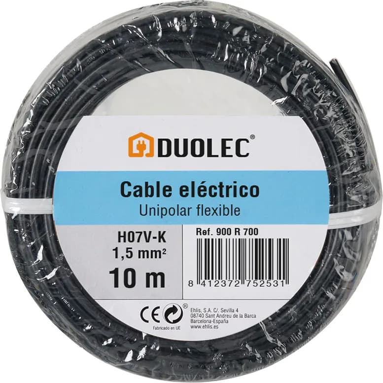 Cable Electrico 1.5mm*10m Negro Duolec — foto principal