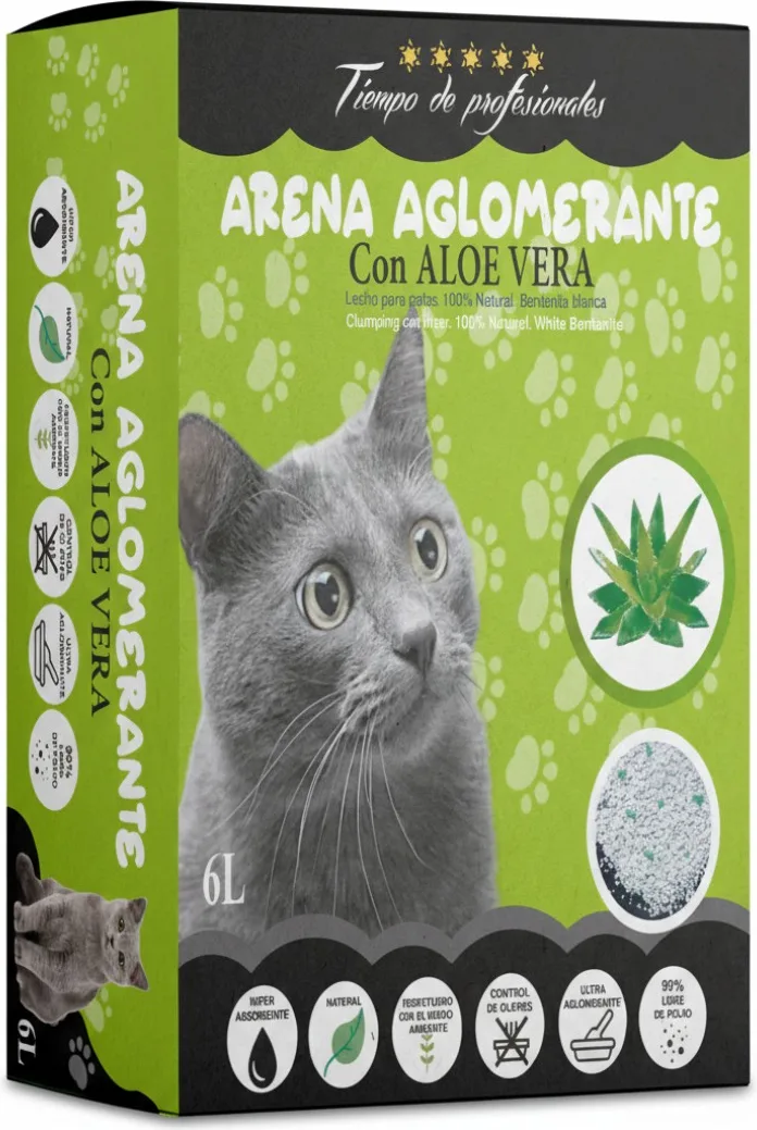 Arena Aglomerante para Gatos Aroma Aloe Vera Del+ 6l — foto principal