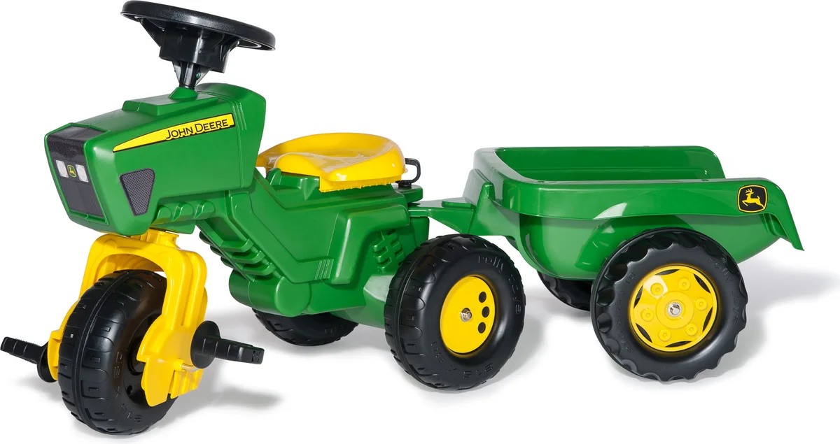Tractor Triciclo con Pedales John Deere con Remolque — foto principal