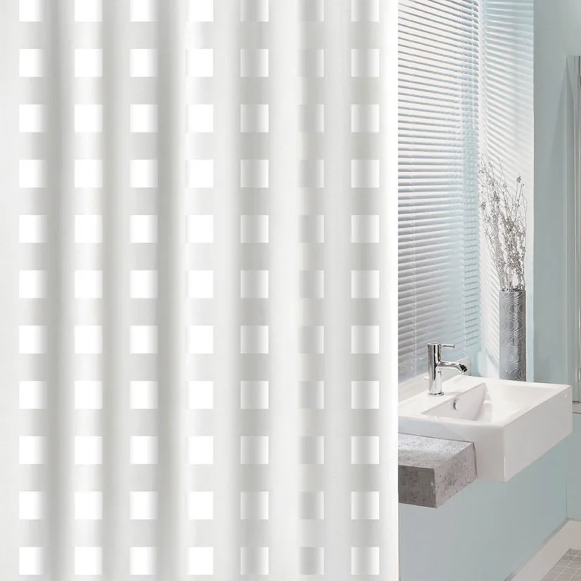 Cortina Baño Cuadrado Blanco — foto principal
