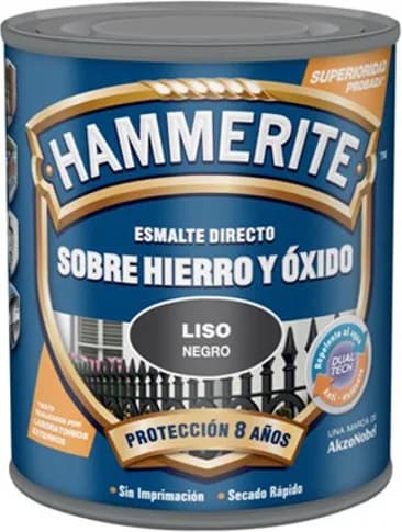 Esmalte Metalico Directo Hammerite Liso Brillo Negro 750ml — foto principal