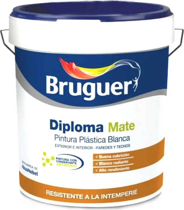 Pintura Plastica Diploma Blanco Antimoho Mate Bruguer 10l — foto principal