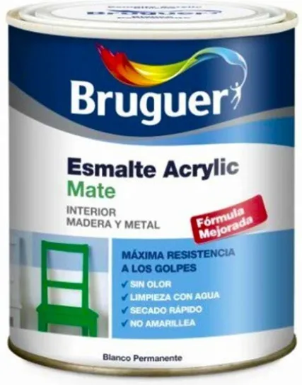 Esmalte Acrilico Satinado Blanco Bruguer 750ml — foto principal