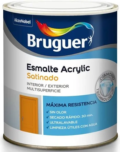 Esmalte Acrilico Multisuperficie Satinado Negro Bruguer 250ml — foto principal