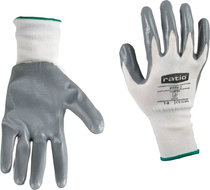 Guante Nylon Recubierto Nitrilo Gris Work 2 Talla 8 — foto principal