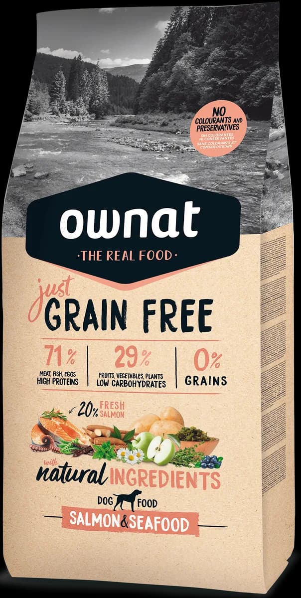 Pienso Perros Ownat Just Grain Free Salmon y Marisco 14 kg — foto principal
