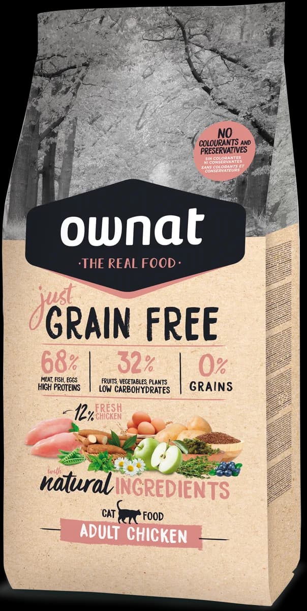 Pienso Gatos Ownat Just Grain Free Adult Pollo 3 kg — foto principal