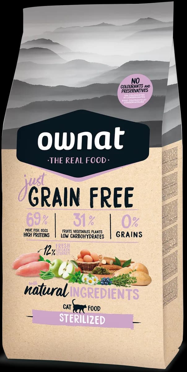 Pienso Gatos Ownat Just Grain Free Sterilized 8 kg — foto principal