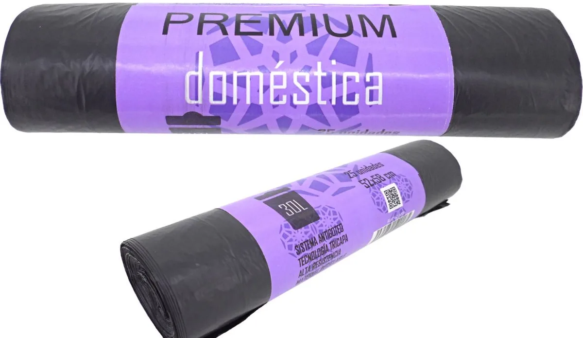 Bolsa Basura Premium Domestica 52x58 cm Paq. 25 unidades — foto principal