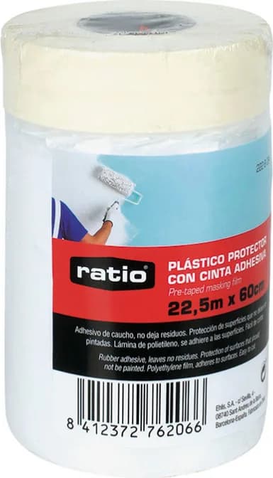 Cinta Adhesiva de Pintor Ratio Plástico Protector 90cm x 22,5 m — foto principal