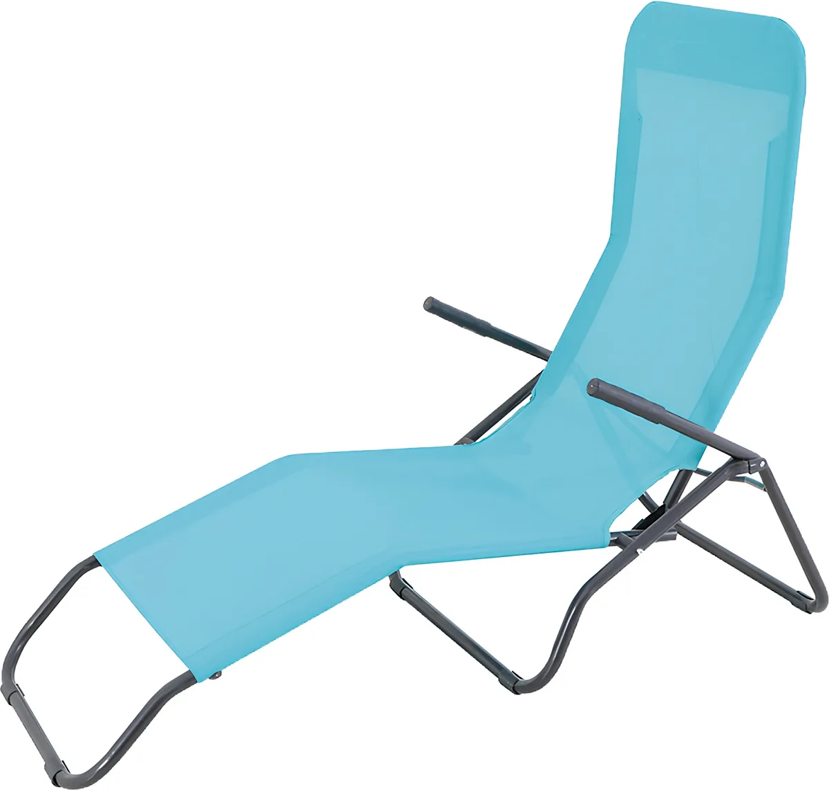 Tumbona Jardín Reclinable Acero Textil Azul — foto principal