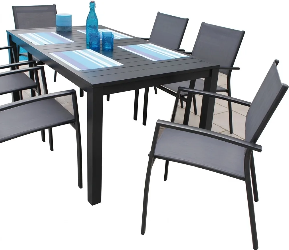 Conjunto Mesa Aluminio Parma + 6 Sillones — foto principal