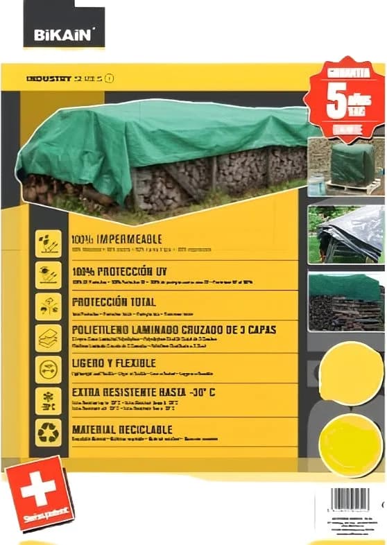 Lona Protectora Universal Bikain 90gsm 4x6metros verde — foto principal