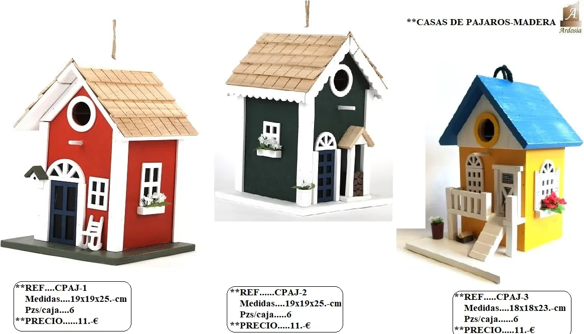 Casa Pajaro Madera Amarilla 23x18,5x18,5 cm — foto principal