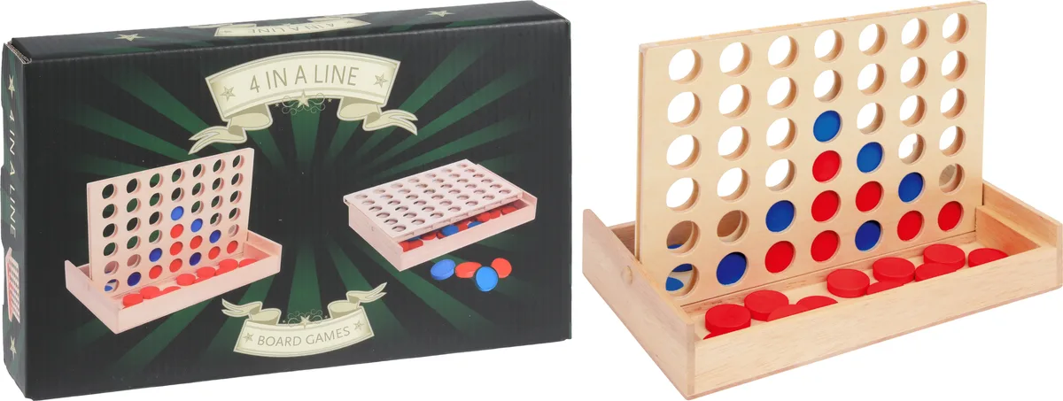 Juego 4 en Raya Madera 24x15 cm — foto principal