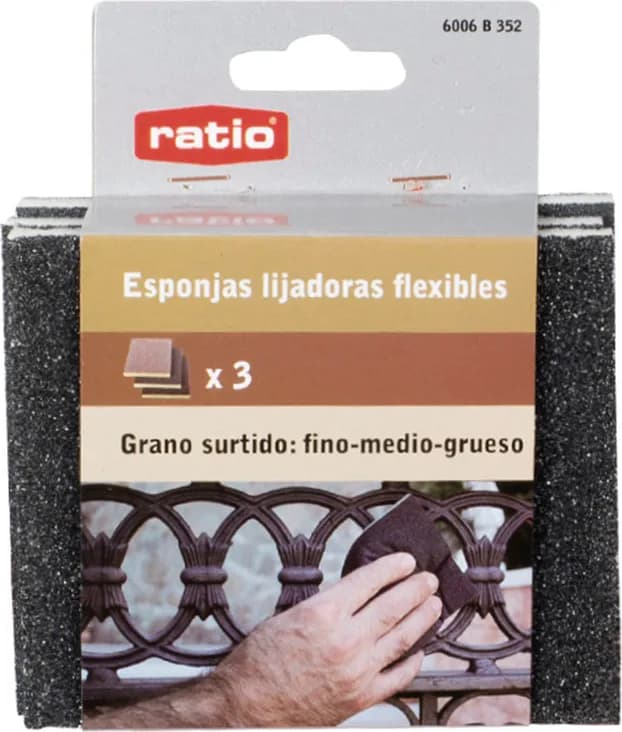 Pack 3 Esponj. Abrasivas Flexibles Ratio — foto principal