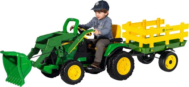 Tractor Electrico Excavadora John Deere Cargador Ground Loader 12v + Remolque — foto principal