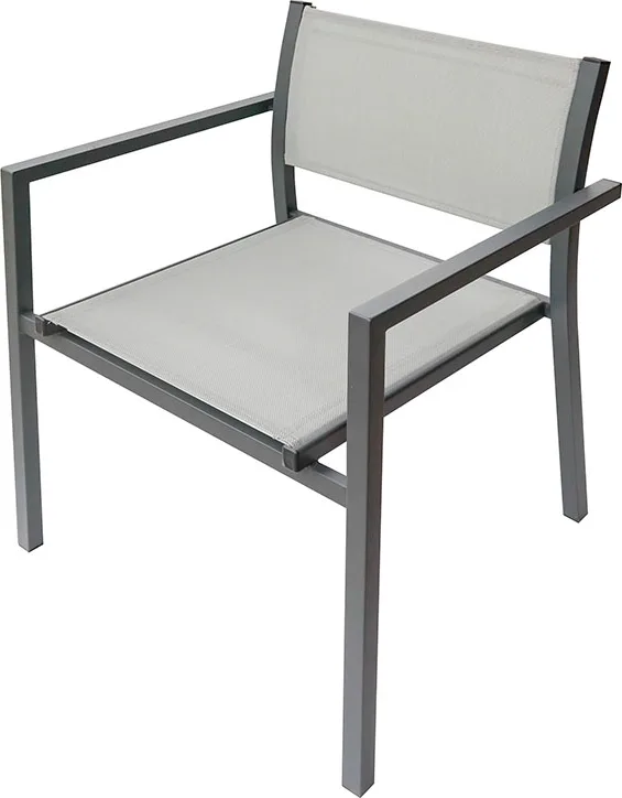 Silla con Brazos Acero Textil Antracita — foto principal