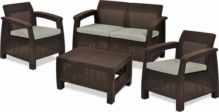 Conjunto jardin Keter Corfu Lounge Set Marron — foto principal