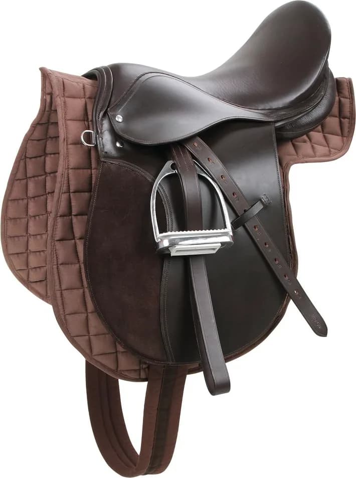 Set silla montar Caballo Haflinger marron mantilla estribo correa incluido — foto principal