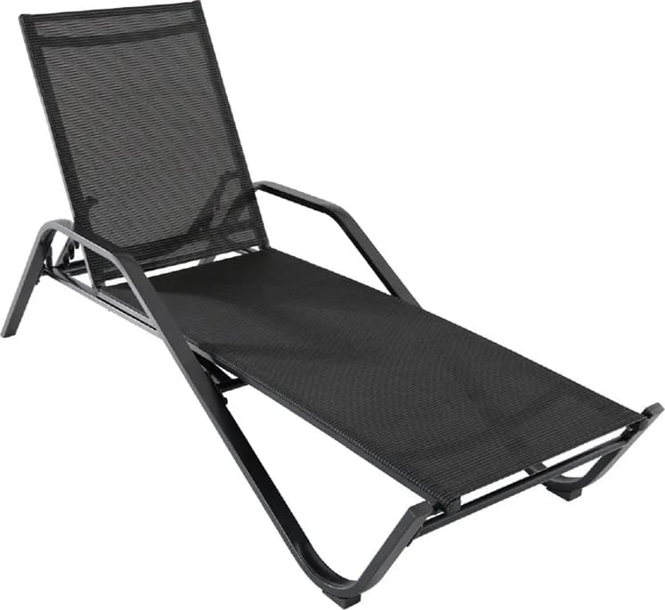 Tumbona jardin Aluminio negra 192x72xH60 CM — foto principal