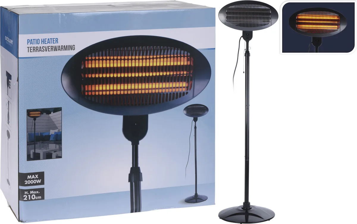 Estufa eléctrica de exterior con pie Koopman EE5000030 2000 W IPX4 regulable — foto principal