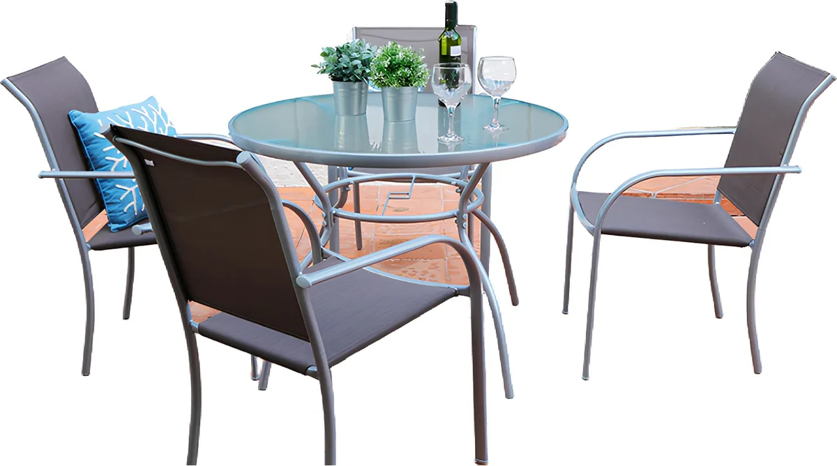 Conjunto jardin Brasil mesa redonda + 4 sillas — foto principal