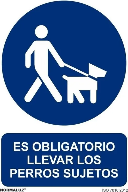 Señal Obligatorio Perros Sujetos Pvc 0,7 mm 300X400 mm — foto principal
