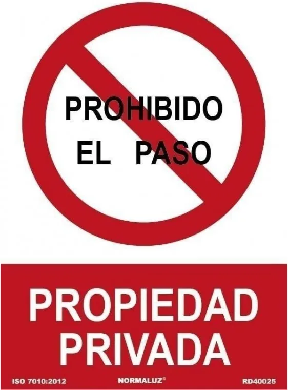 Señal Prohibido Paso Propiedad Privada 0,7mm 210x300mm — foto principal