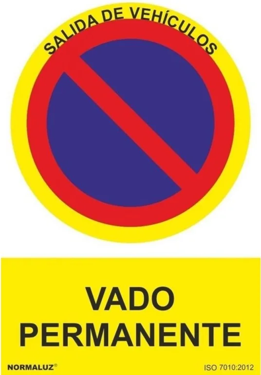 Señal Prohibido Vado Permanente PVC 0,7mm 210x300mm — foto principal