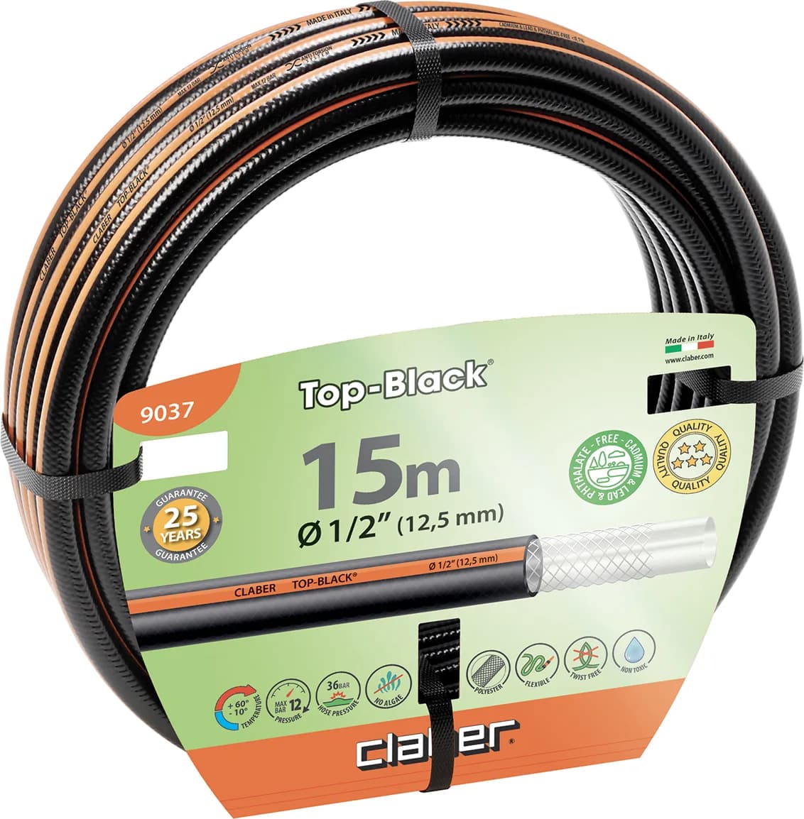Manguera Riego Claber Top Black 15 metros 1/2" — foto principal