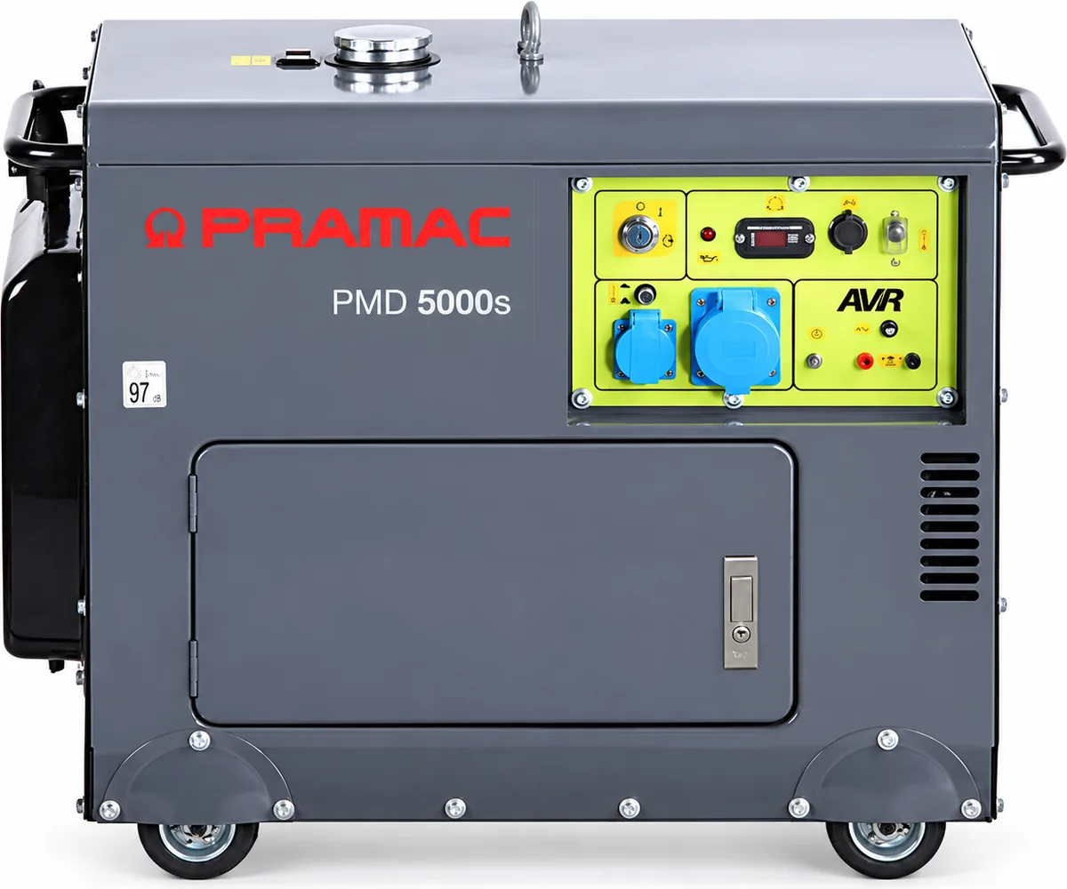 Generador diésel Pramac PMD5000S · 4.500 W · 230 V · arranque eléctrico — foto principal