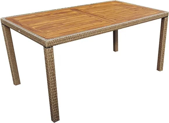 Mesa Acero/Ratan 150 cm — foto principal