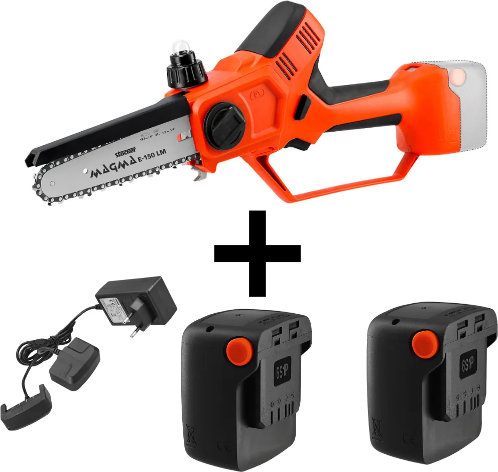 Motosierra Poda Stocker Magma E-150 LM 21 V con Maletin, 2 Baterias y Funda — foto principal