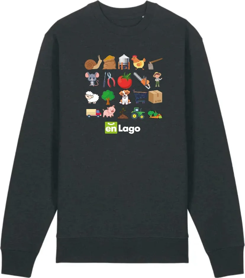 Sudadera Antracita Jaspeado Enlago Talla L — foto principal